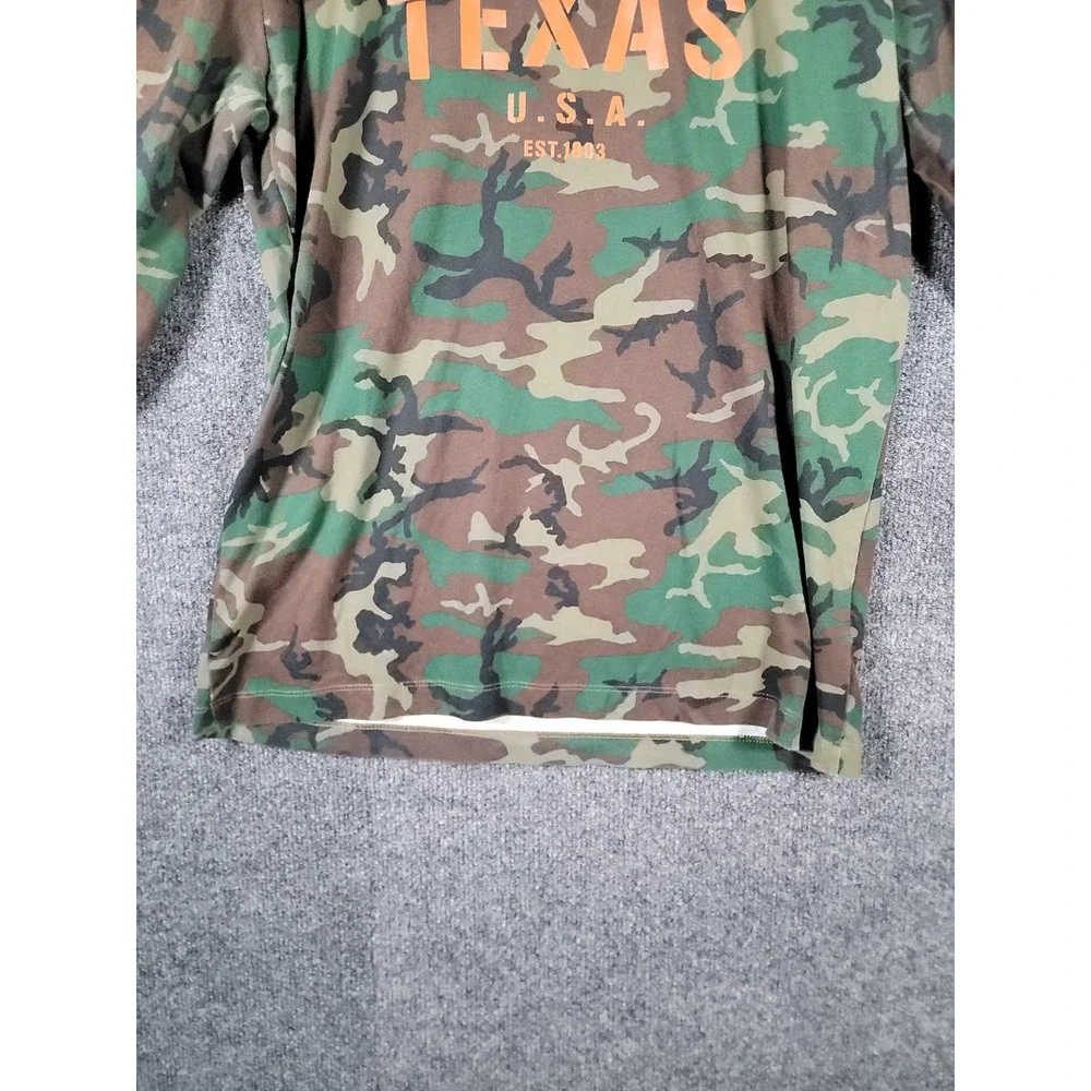 Texas Longhorns Nike Long Sleeve Shirt Small Mens Camouflage Military Patch Flag